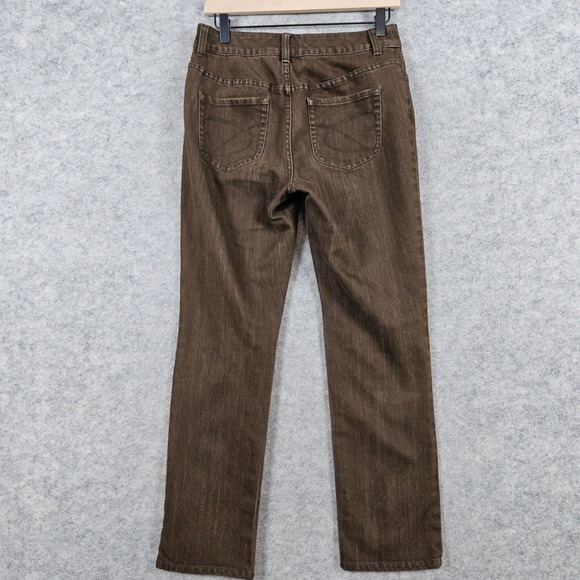 Chicos Platinum Womens Brown Stretch Cotton Blend Jeans Size 00 (XS) Short 29x29 - Picture 9 of 9
